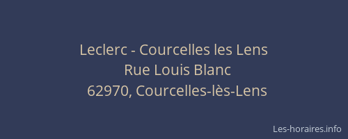 Leclerc - Courcelles les Lens