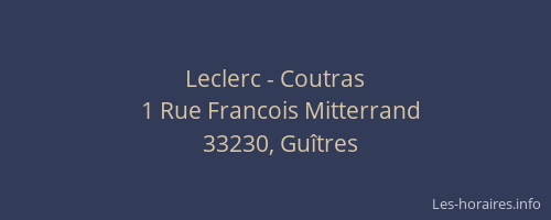 Leclerc - Coutras