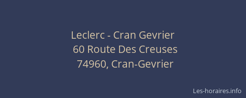 Leclerc - Cran Gevrier