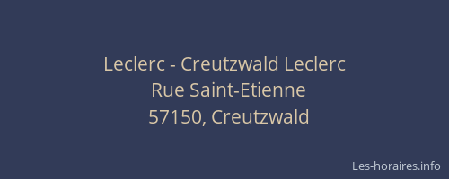 Leclerc - Creutzwald Leclerc