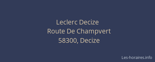 Leclerc Decize
