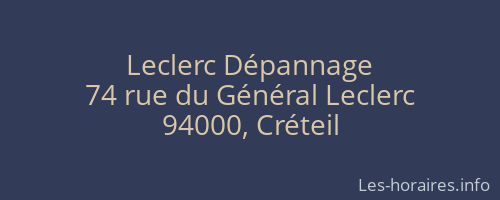 Leclerc Dépannage