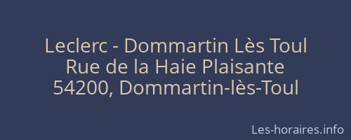 Leclerc - Dommartin Lès Toul