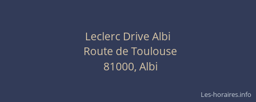 Leclerc Drive Albi