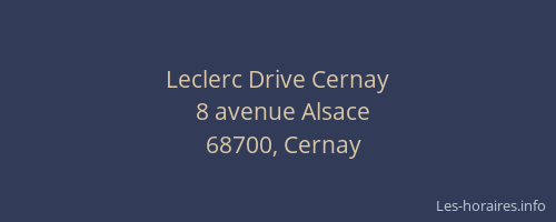 Leclerc Drive Cernay