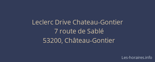 Leclerc Drive Chateau-Gontier