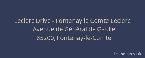 Leclerc Drive - Fontenay le Comte Leclerc