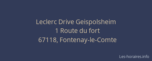 Leclerc Drive Geispolsheim