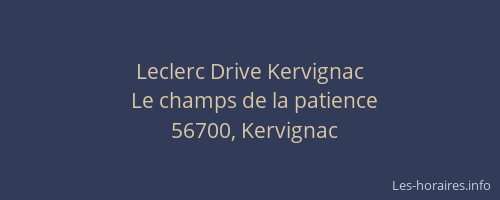 Leclerc Drive Kervignac