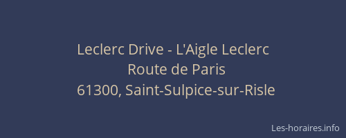 Leclerc Drive - L'Aigle Leclerc