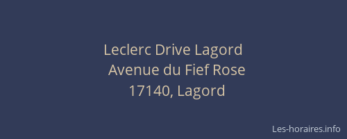 Leclerc Drive Lagord