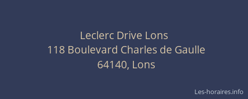 Leclerc Drive Lons