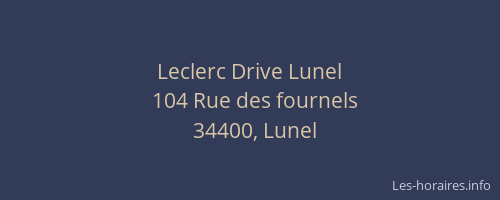 Leclerc Drive Lunel