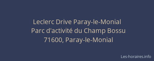 Leclerc Drive Paray-le-Monial