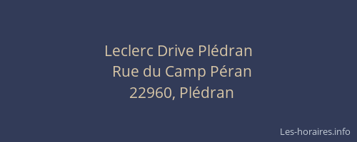 Leclerc Drive Plédran