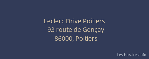 Leclerc Drive Poitiers
