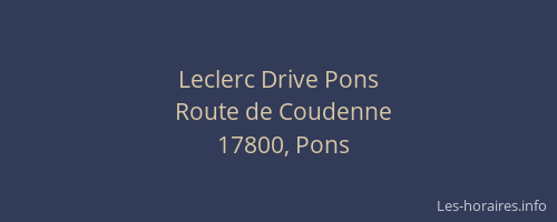 Leclerc Drive Pons