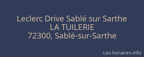 Leclerc Drive Sablé sur Sarthe