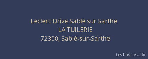 Leclerc Drive Sablé sur Sarthe