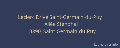 Leclerc Drive Saint-Germain-du-Puy