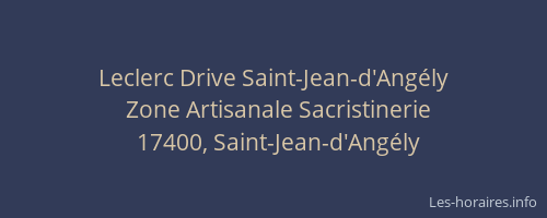 Leclerc Drive Saint-Jean-d'Angély