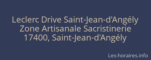 Leclerc Drive Saint-Jean-d'Angély
