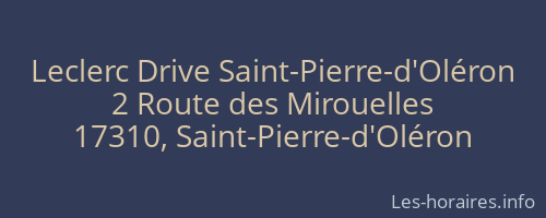 Leclerc Drive Saint-Pierre-d'Oléron