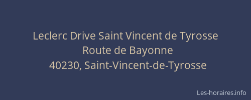 Leclerc Drive Saint Vincent de Tyrosse