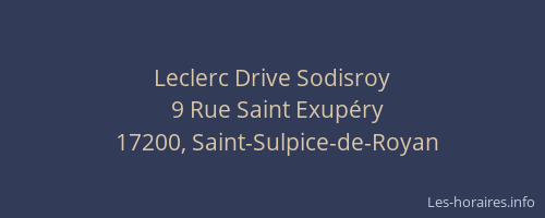 Leclerc Drive Sodisroy