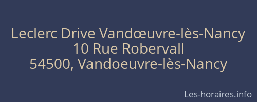 Leclerc Drive Vandœuvre-lès-Nancy