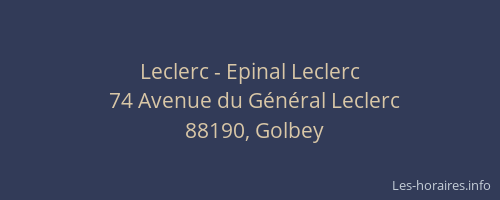 Leclerc - Epinal Leclerc