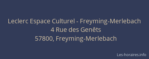 Leclerc Espace Culturel - Freyming-Merlebach