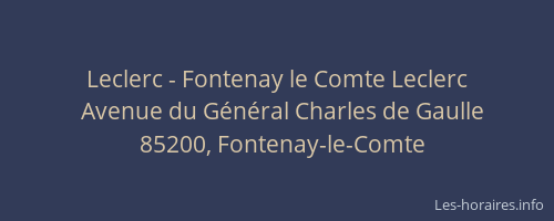 Leclerc - Fontenay le Comte Leclerc