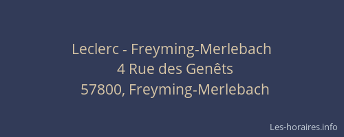 Leclerc - Freyming-Merlebach