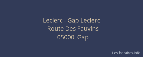 Leclerc - Gap Leclerc