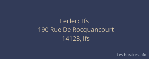 Leclerc Ifs