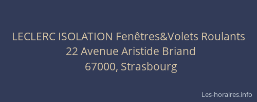 LECLERC ISOLATION Fenêtres&Volets Roulants