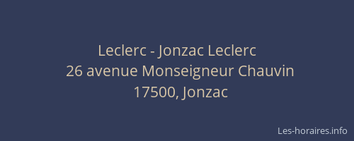 Leclerc - Jonzac Leclerc
