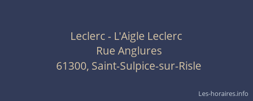Leclerc - L'Aigle Leclerc