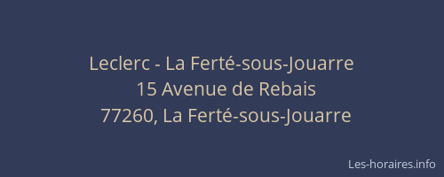 Leclerc - La Ferté-sous-Jouarre