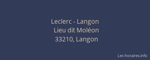 Leclerc - Langon