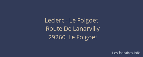 Leclerc - Le Folgoet