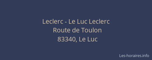 Leclerc - Le Luc Leclerc