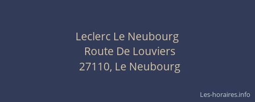 Leclerc Le Neubourg