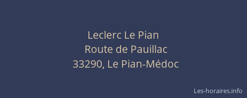 Leclerc Le Pian