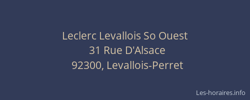 Leclerc Levallois So Ouest