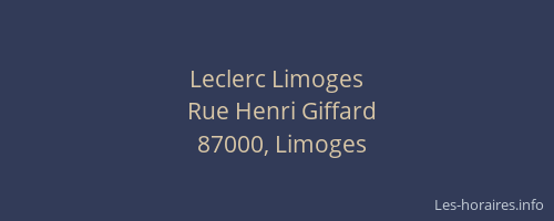 Leclerc Limoges