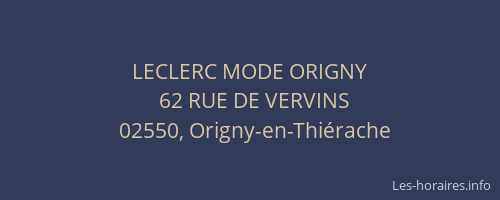 LECLERC MODE ORIGNY