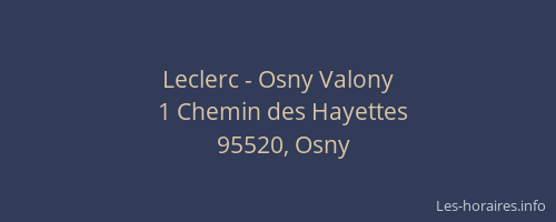 Leclerc - Osny Valony