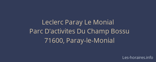 Leclerc Paray Le Monial